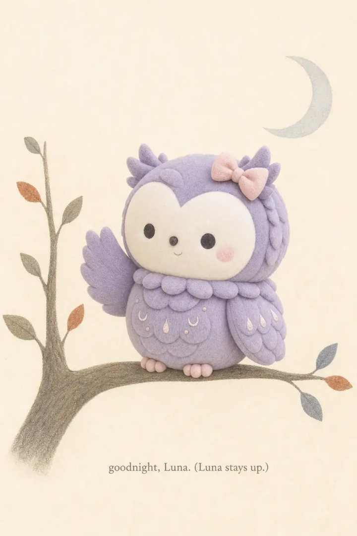 Goodnight, Everyone., page reading goodnight, Luna. (Luna stays up.)